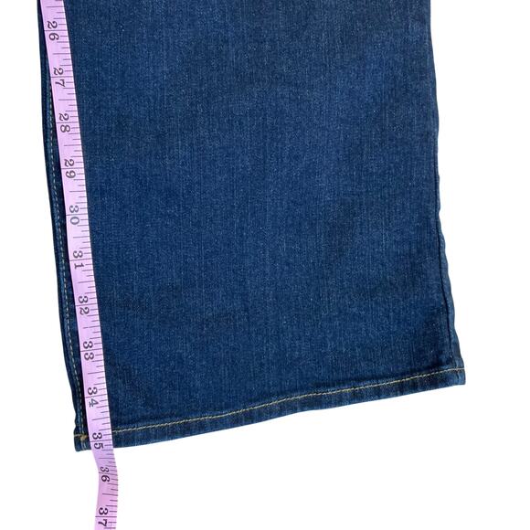 Eddie Bauer Sz 16 Tall Slightly Curvy Bootcut Jeans Dark Wash Stretchy Casual - Picture 15 of 16